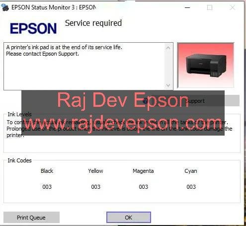 service required epson printer epson resetter l3210 l3250