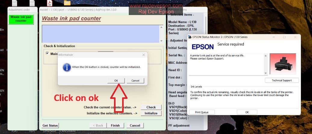 epson l130 adjprog