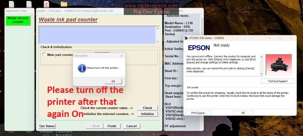 epson l130 resetter software adjustment program download