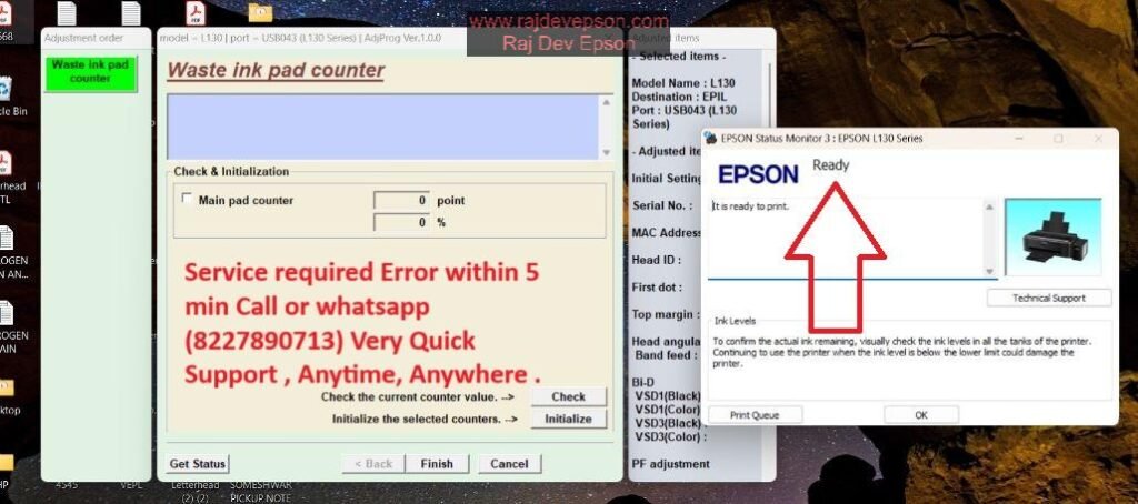 epson l130 reset